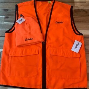 Blaze Orange Hunting Safety Vest with FREE hat